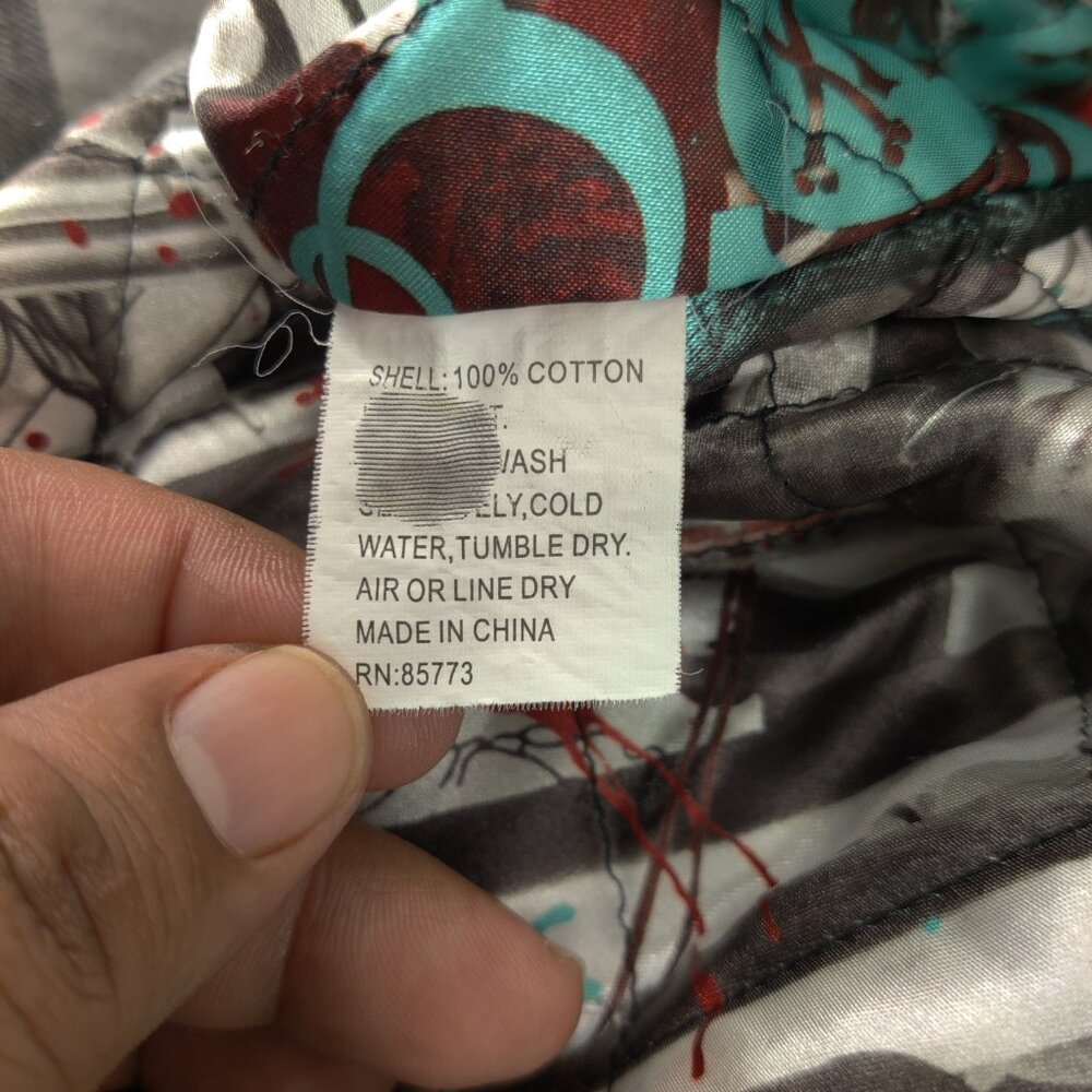 True Love False Idols Shirt Men 3XL Gray Plaid Flannel Shacket Lined Embroidered - Picture 9 of 16